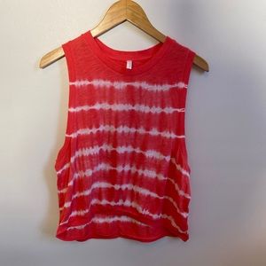 FP Movement Washed Striped Love Tank in Pink/White Tie Dye
